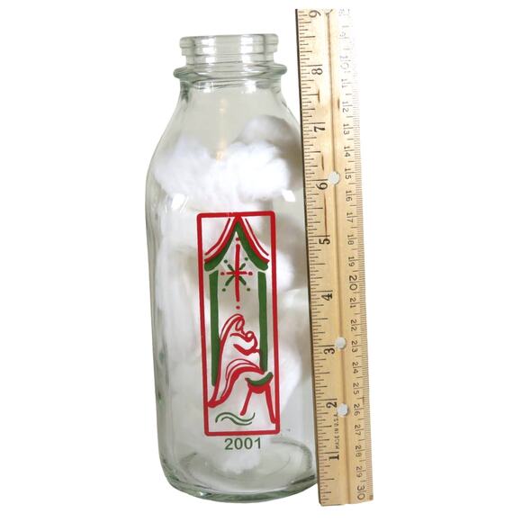 Eggnog Milk Bottle 2001 Christmas Collectible Colorado Nativity Farmhouse Décor - Picture 7 of 8